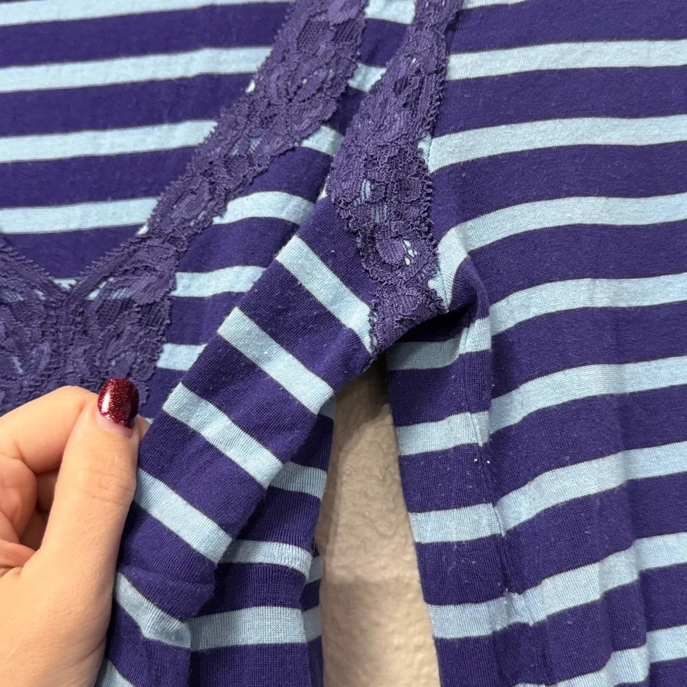 Vintage Free People V-Neck Striped Top